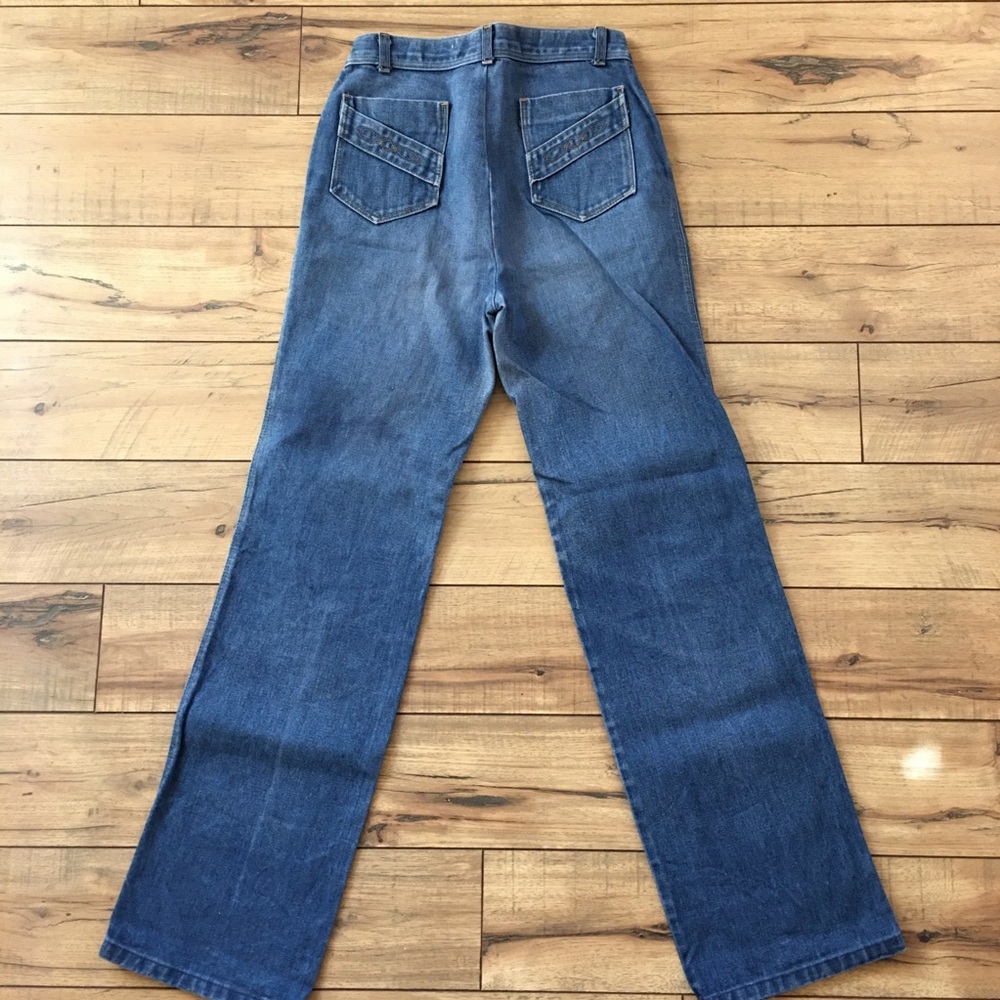 Vintage 60s 70s talon zip high waist boot cut jean